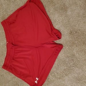 Red under armor shorts